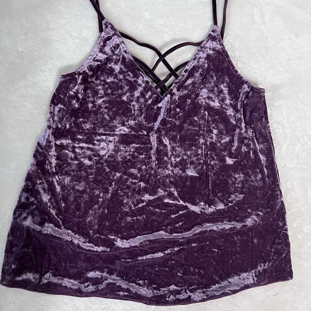 American Eagle Outfitters Purple Velvet Camisole Sleeveless Top